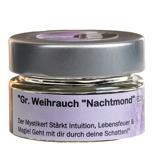 Griechischer Weihrauch Nachtmond – intuitiv, magisch & emotional reinigend (Glas)