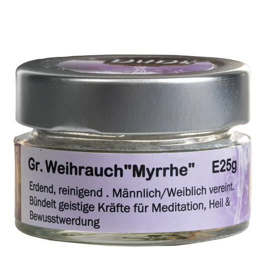 Griechischer Weihrauch Myrrhe – erdend, heilend & spirituell kraftvoll (Glas)