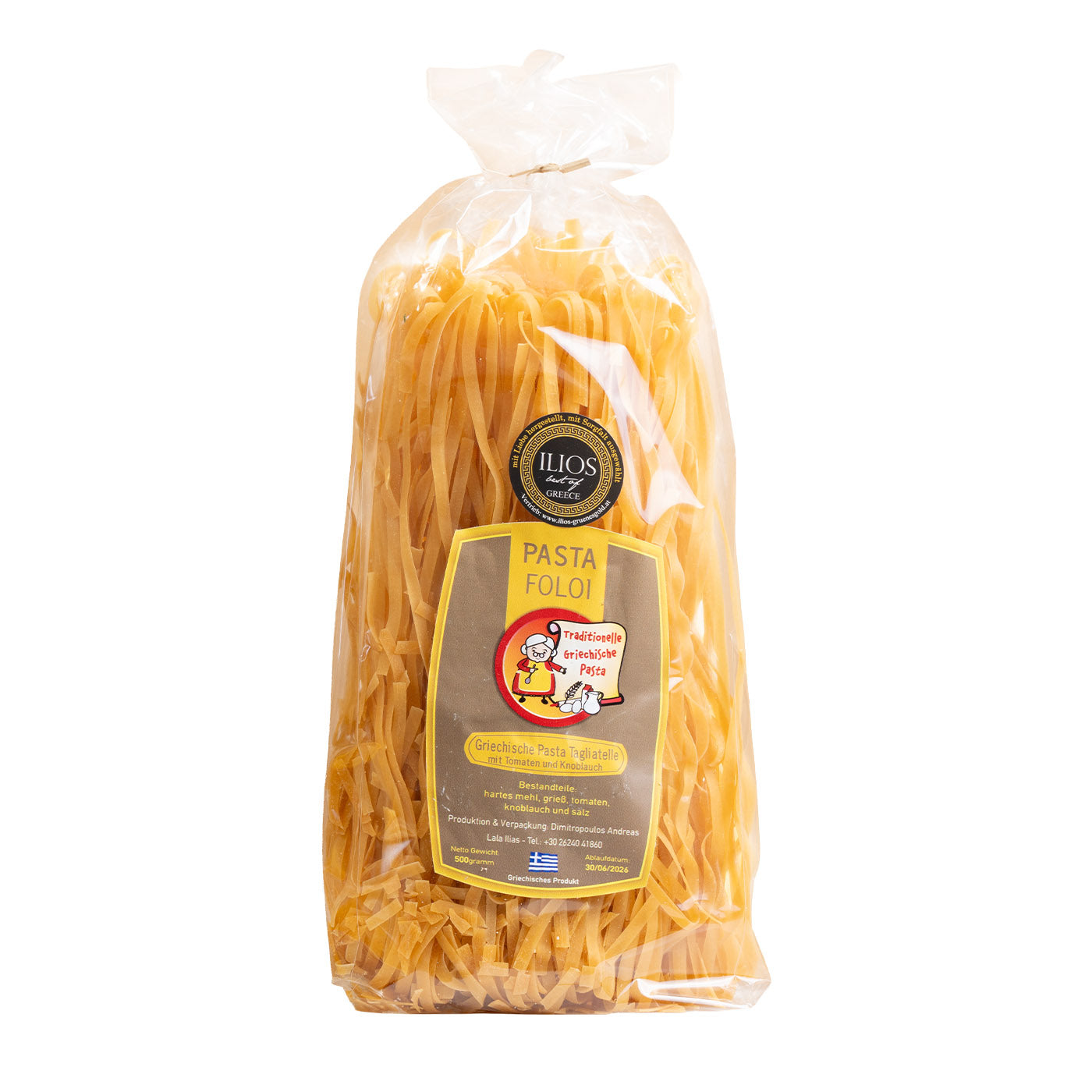 Pasta Foloi Tagliatelle mit Tomaten und Knoblauch