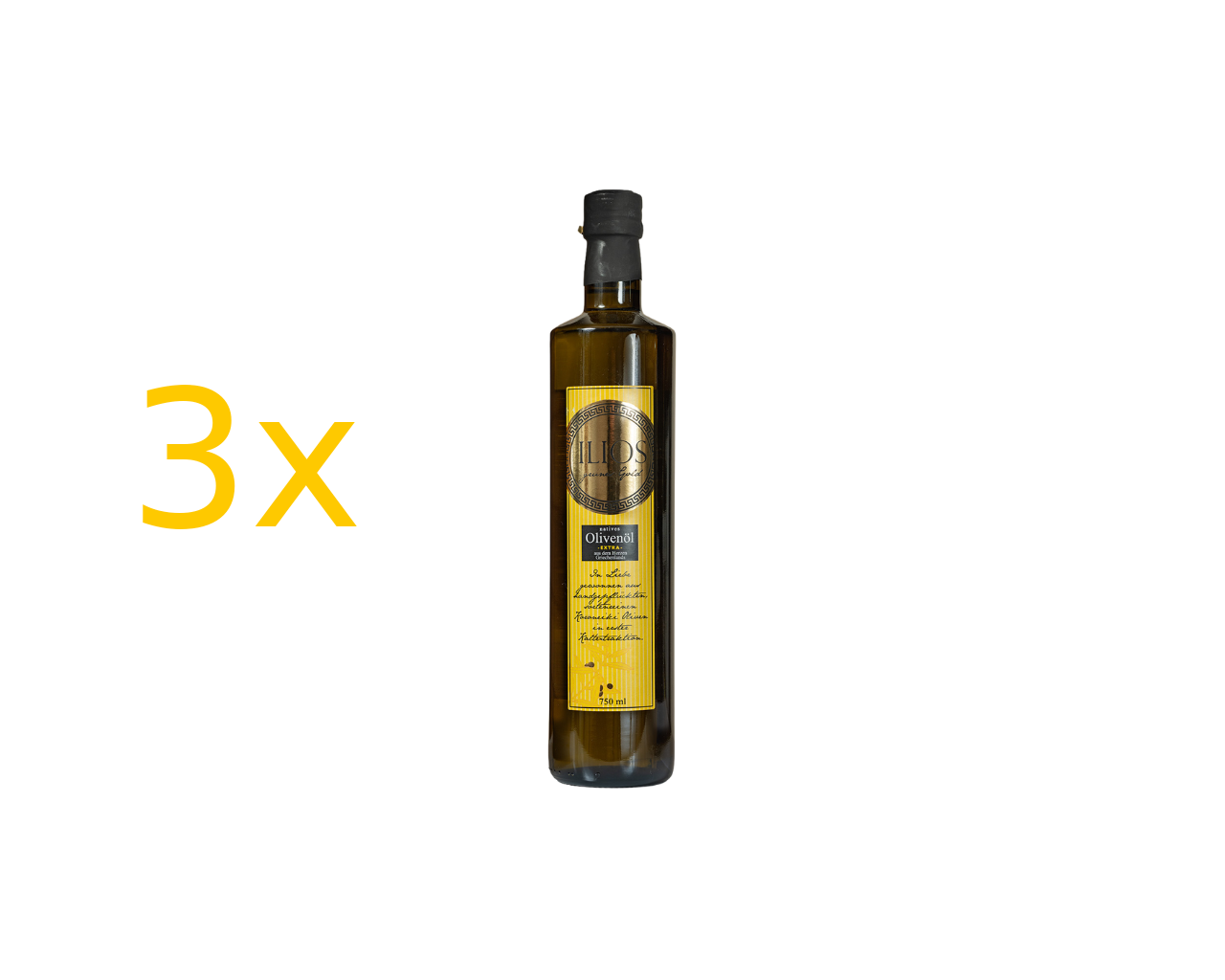 ILIOS Extra natives Olivenöl Dreier Paket (3 Flaschen à 750ml)