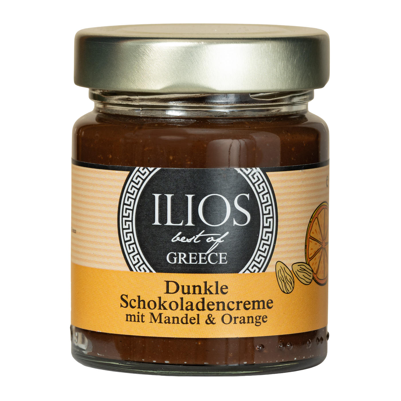 Dunkle Schokoladencreme mit Mandel und Orange