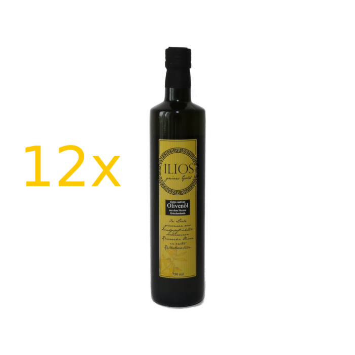 ILIOS Extra natives Olivenöl Zwölfer Paket (12 Flaschen à 750ml)